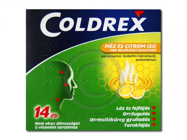 Coldrex méz és citrom ízű por oldathoz 14x