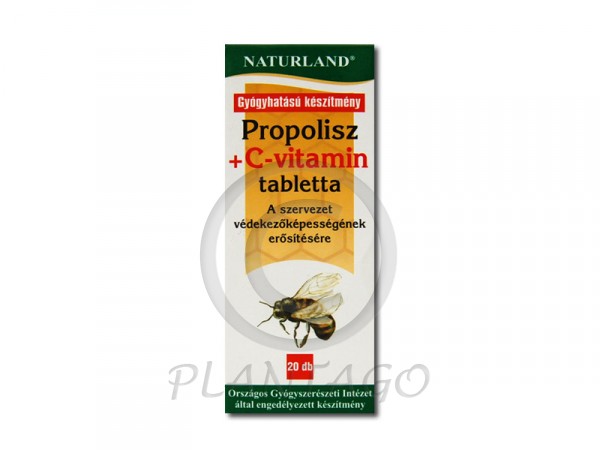 Propolisz + c vitamin tabletta Naturland 20x