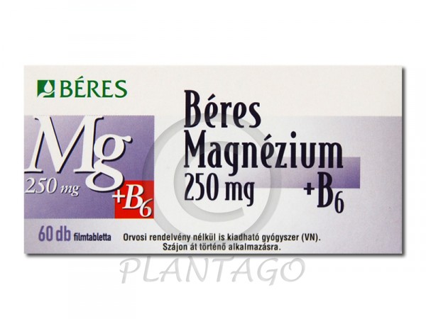 Béres Magnézium 250mg+B6 filmtabletta 60x